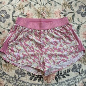 Gymshark Women's Athletic Shorts in Pink and White
